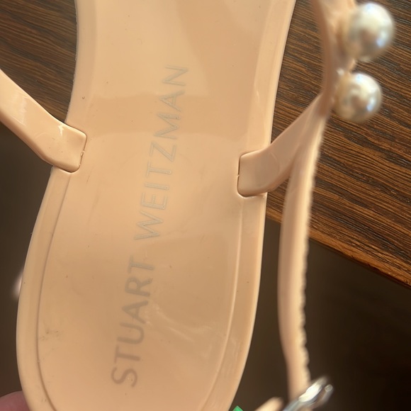 Stuart Weitzman Goldie Pearly Stud Jelly Sandals - Picture 2 of 8